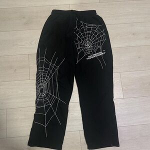 Black Spiderweb Graphic Sweatpants